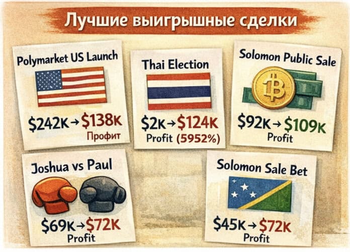 лучшие сделки на Poymarket