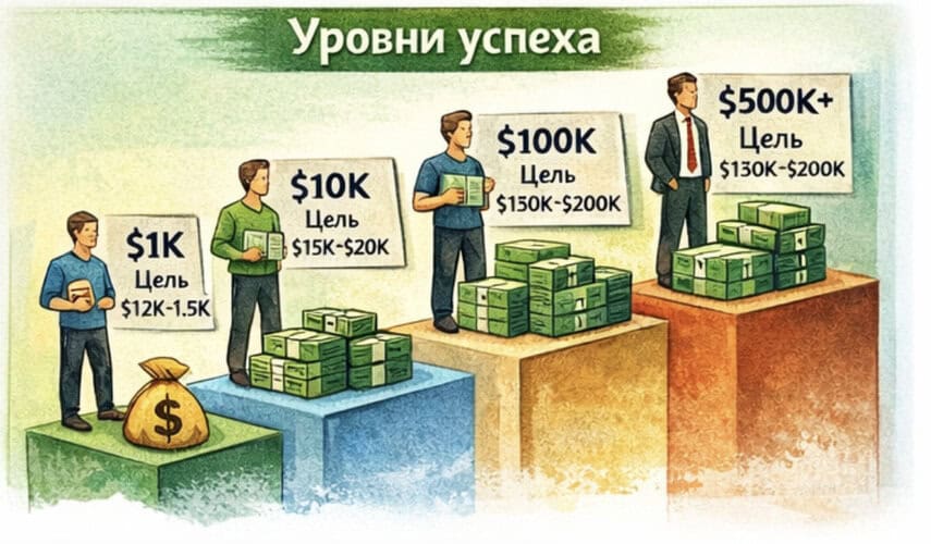 polymarket - уровни успеха трейдеров